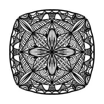 Basic Mandala line art,Zentangle pattern design Stock Illustration