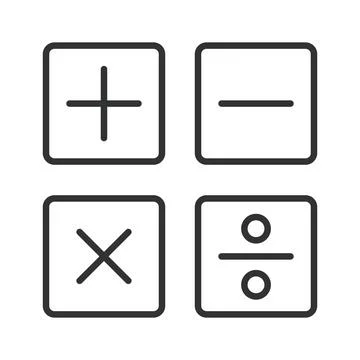 Basic math operators and arithmetic icon in line design. Math, arithmetic 스톡 일러스트