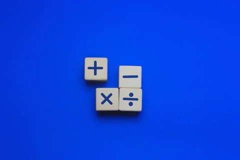 Basic Mathematical Operations, Plus, Minus, Multiply and Divide Symbols on .. Stock Photos