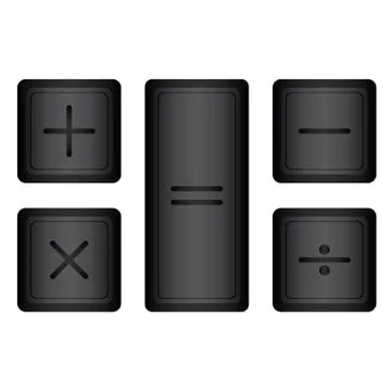 Basic Mathematical symbol isolated on white background-01 Stock Illustration