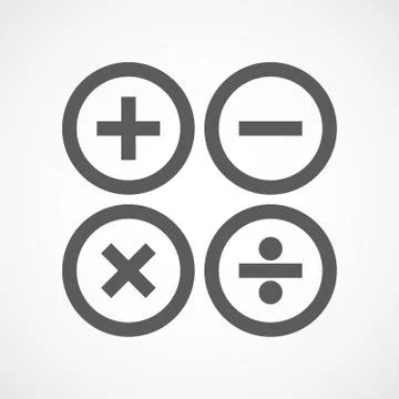 Basic mathematical symbols. Vector illustration. イラスト素材