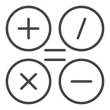 Basic Mathematical Symbols vector Math concept linear icon 스톡 일러스트