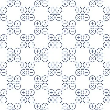 Basic Mathematical Symbols vector Math concept line seamless pattern Stock Illustration