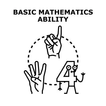 Basic mathematics ability counting numbers vector illustration Stock Illustration