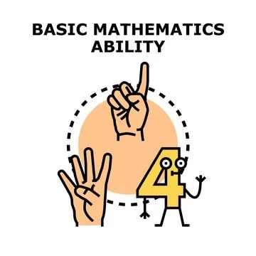 Basic mathematics ability counting numbers vector illustration Stock Illustration