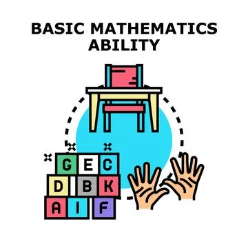 Basic mathematics ability development and learning concept Stock Illustration