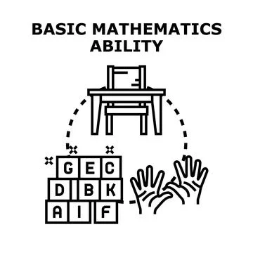 Basic mathematics ability development and learning concept Stockillustratie