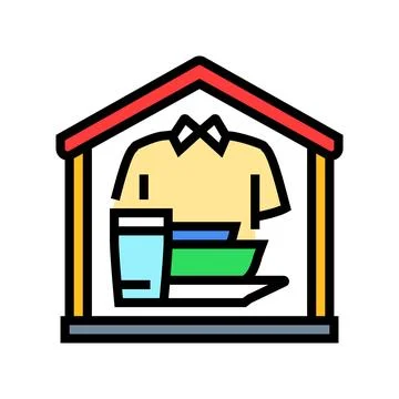 Basic needs color icon vector illustration 库存插图