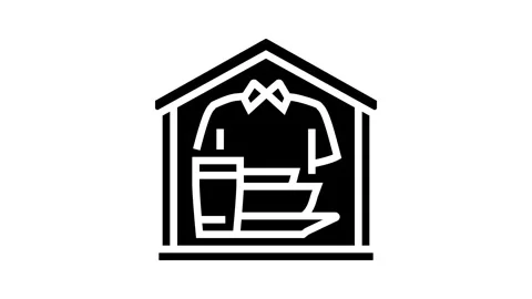Basic needs glyph icon animation Video stock 326140269