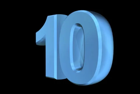 Basic Numeric Countdown (loop alpha) Video stock 2483159