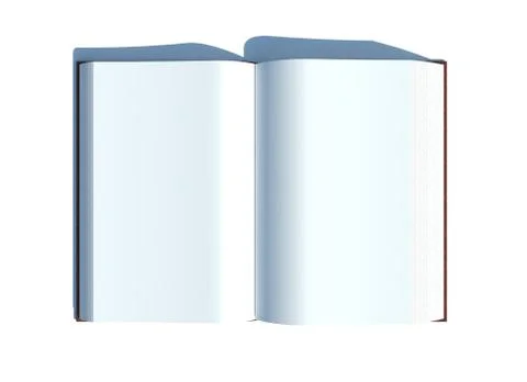 Basic Open Book witth white blank pages Stock Illustration