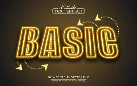 Basic orange neon style text effect Stock Illustration
