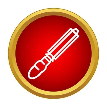 Basic outline drawing rasp tool red icon Stock Illustration
