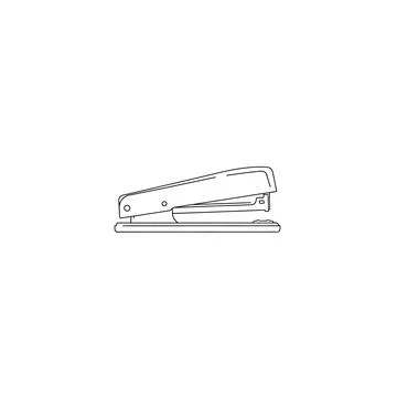 Basic outline office stapler line art vector graphic Stock-Illustration