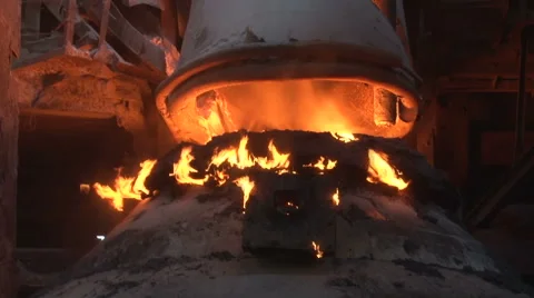 A basic oxygen furnace closeup Stock Footage 53037910