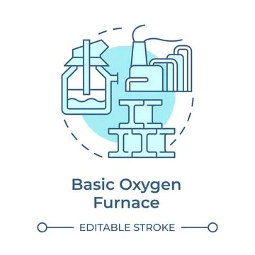 Basic oxygen furnace soft blue concept icon イラスト素材