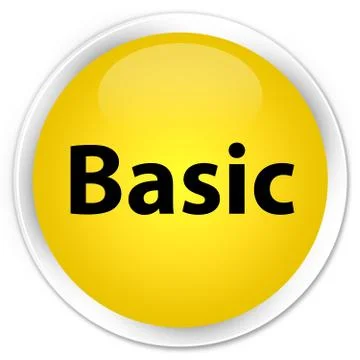 Basic premium yellow round button Stock Illustration