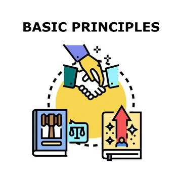 Basic principles leading to business success strategy Stock Illustration