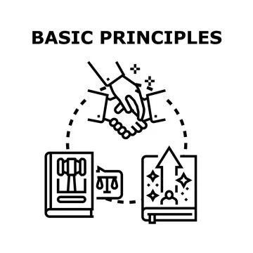 Basic principles leading to business success strategy Stock Illustration