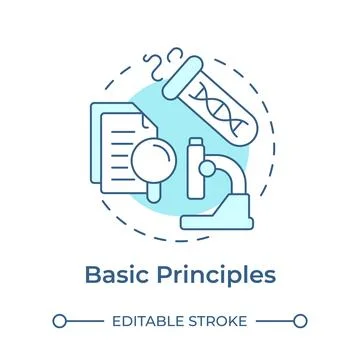 Basic principles soft blue concept icon 스톡 일러스트
