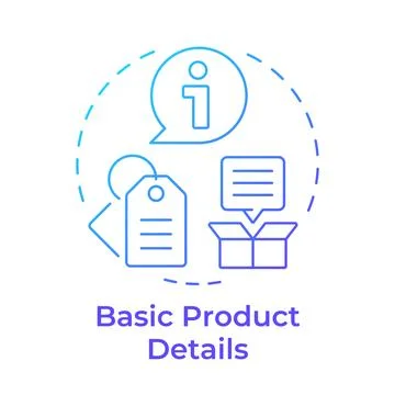 Basic product details blue gradient concept icon Stock-Illustration