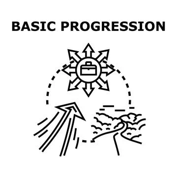 Basic progression concept for business development and career path Illustration