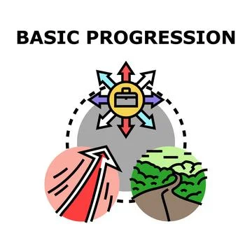 Basic progression concept for business development and career path Illustration