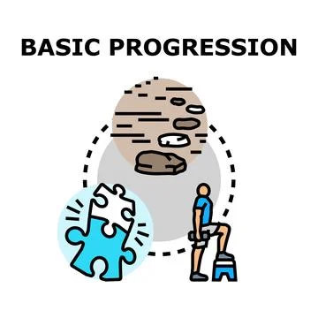 Basic progression development gaining workout strength concept Ilustración de archivo