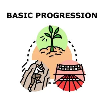 Basic progression of growth development and achievement concept Stock Illustration