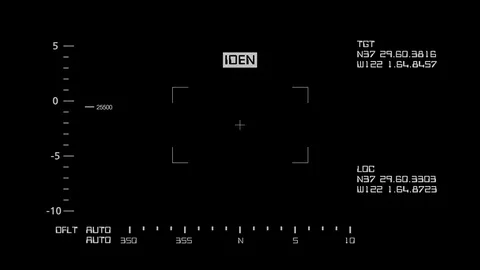 Basic Realistic Night Vision Screen Interface with Data Stock Footage 81926432