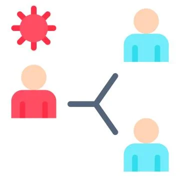 Basic reproduction number vector illustration, flat style icon Stock Illustration