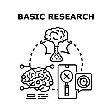 Basic research developing scientific hypothesis and exploring new knowledge Illustration
