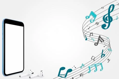 Basic RGB, Background Phone, Screen, Headphones Foto stock