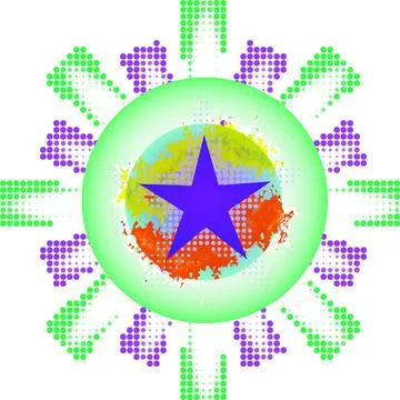 Basic RGB grunge star halftone illustration Copyright: xZoonar.com/Dmitryx... 스톡 사진