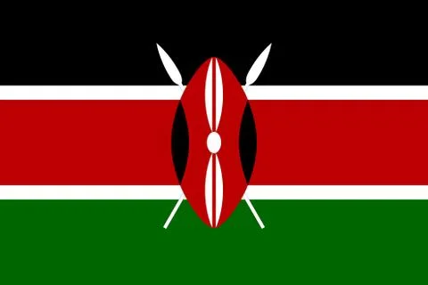 Basic RGBaKenya national flag vector graphics design Stock Illustration