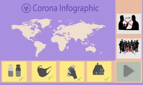 Basic RGB,corona infographic 3 Stock Illustration