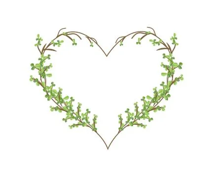 Basic RGBMasam Bonsai Twigs in A Heart Shape Illustrazione stock