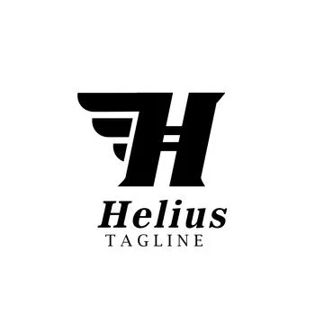 Basic RGBPoint Letter H Logo. Helius Lettering Design Vector with wings Stock Illustration