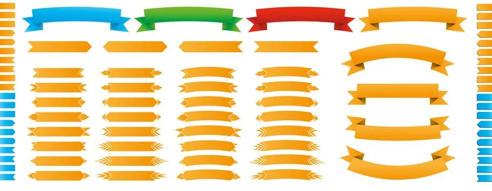 Basic Ribbons and Markers Stock Illustration