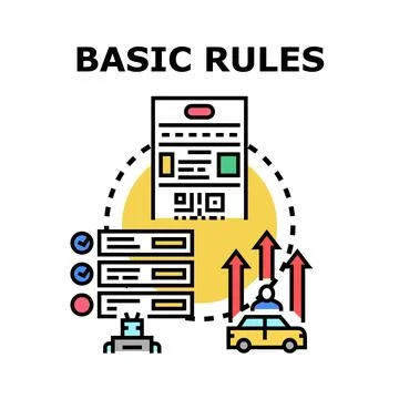 Basic rules and legal regulation concept vector Stock Illustration