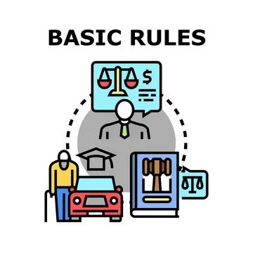 Basic rules and regulations concept for legal advice Stock Illustration