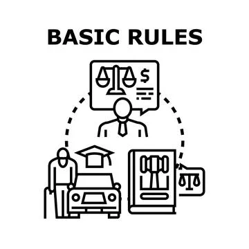 Basic rules and regulations concept for legal advice Stock Illustration