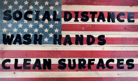 Basic rules to avoid getting the Covid-19 or Coronavirus with maintain social Stock Photos