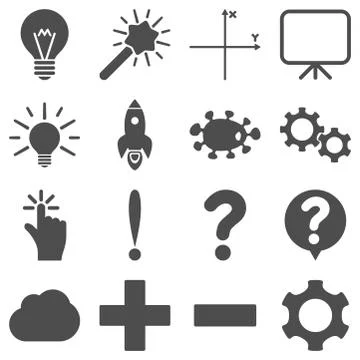 Basic science and knowledge icons Stock Illustration