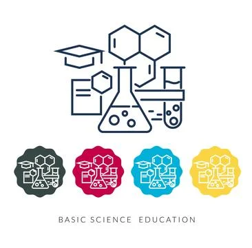 Basic Science Education Courses - Stock Icon Stock Illustration