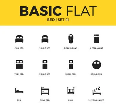 Basic set of bed icons Illustrazione stock