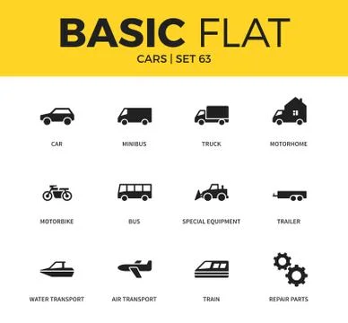 Basic set of car icons Stock-Illustration