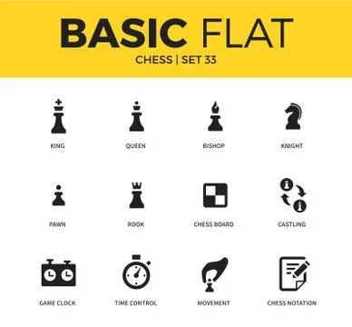 Basic set of chess icons Stock Illustration