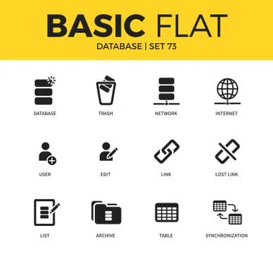 Basic set of Database icons イラスト素材