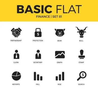 Basic set of Finance icons Stock Illustration